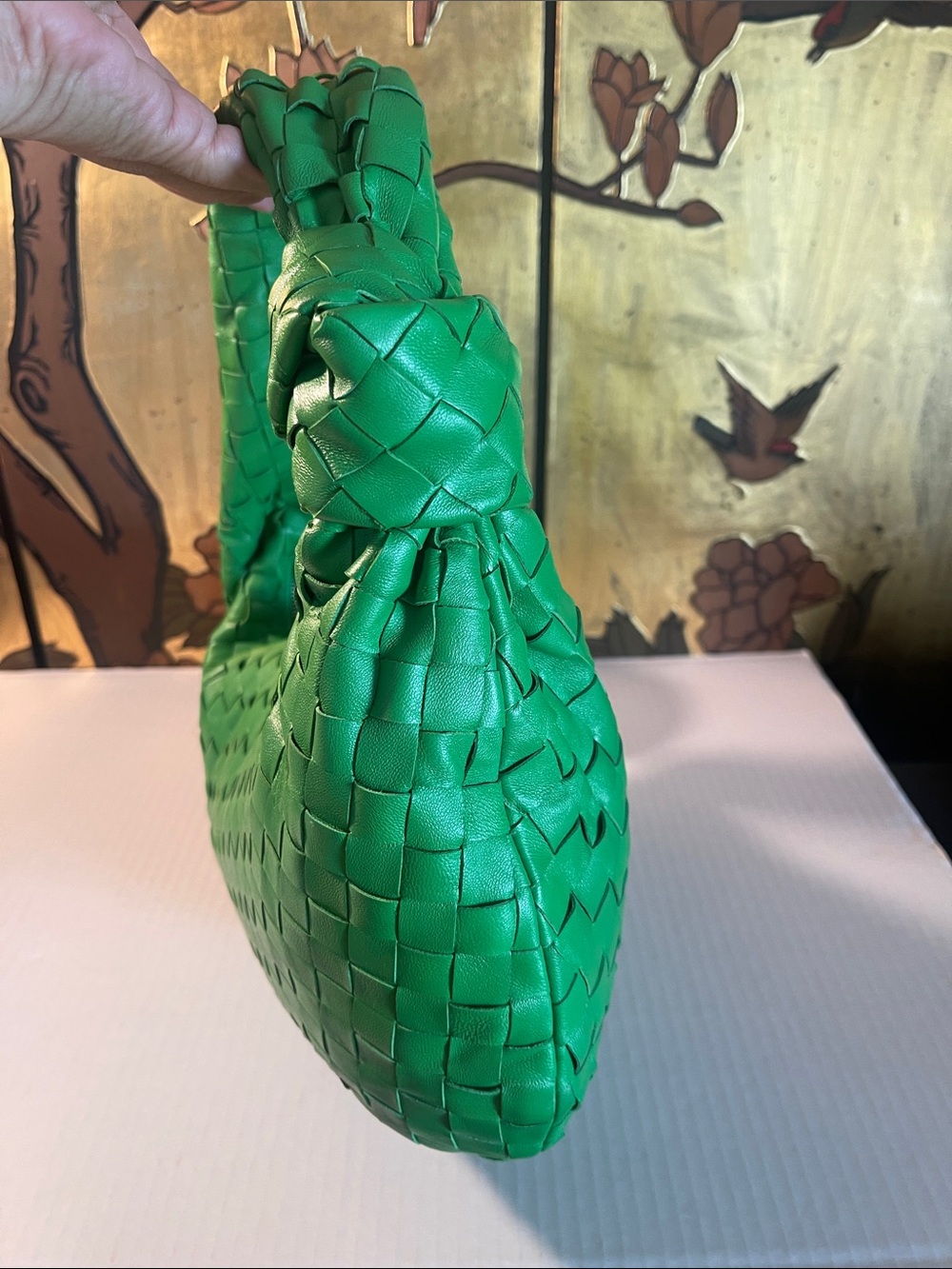 Bottega Veneta Green Intrecciato Knot Shoulder Bag - Picture 4 of 11